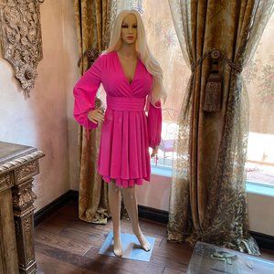 Eliza J Fuschia Fit & Flare Dress